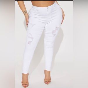 White Distressed Jeans. Fits like a dream❤️